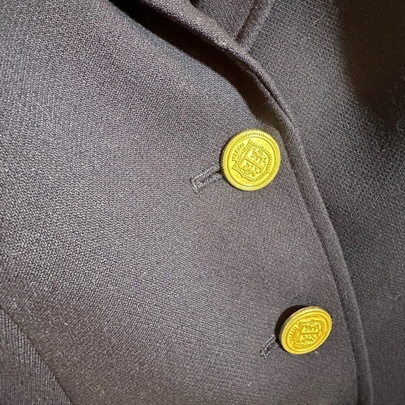 Talbots - Navy Blue Knit Blazer w/ Gold Buttons - Size 10P- NWT - Picture 5 of 7